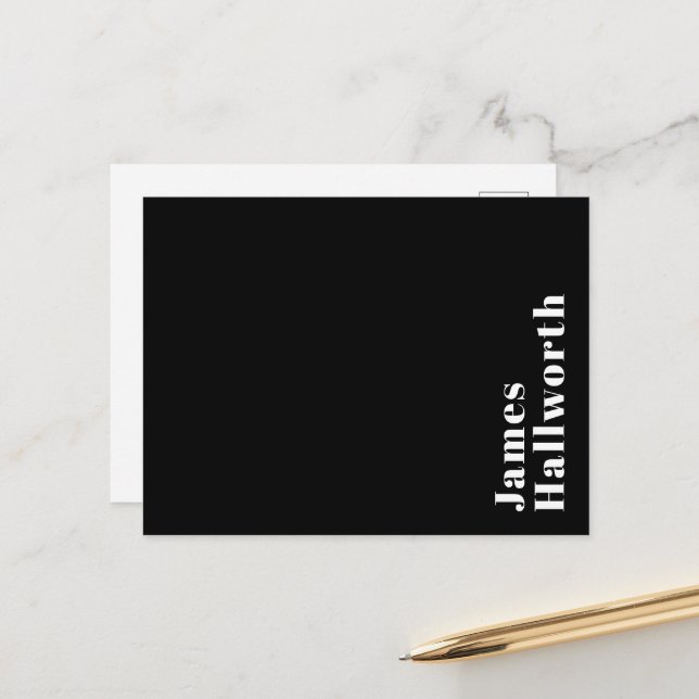 Postal Nombre moderno retro editable elegante (u otro tex (Anverso/Reverso In Situ)