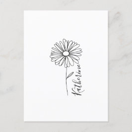 Postal Nombre personalizado April daisy Birth Flower