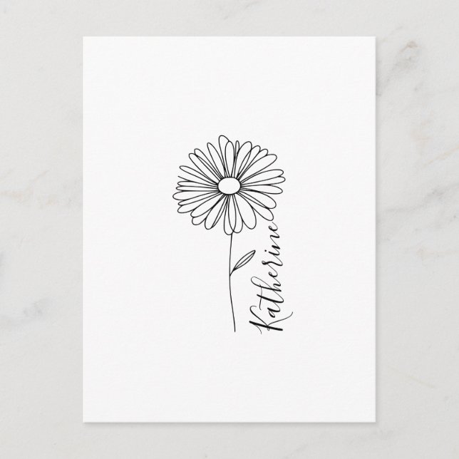 Postal Nombre personalizado April daisy Birth Flower (Anverso)