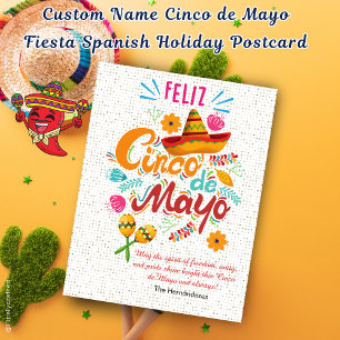 Postal Nombre personalizado Cinco de Mayo Fiesta Vacacion