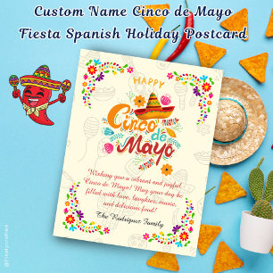 Postal Nombre personalizado Cinco de Mayo Fiesta Vacacion