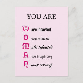 Postal Nombre personalizado de la mujer autoestima inspir