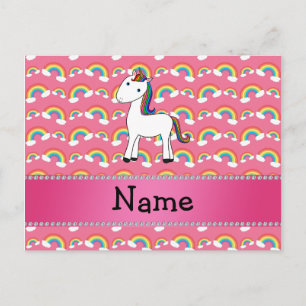 Postal Nombre personalizado de los arcos rosados de unico