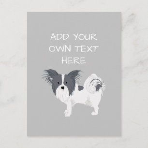 Postal Nombre Personalizado de Perro Papillon