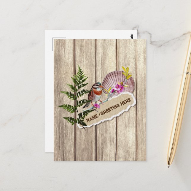 Postal Nombre personalizado de pintura de aceite de mader (Anverso/Reverso In Situ)