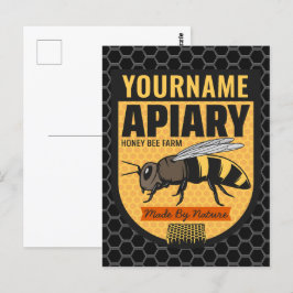 Postal NOMBRE personalizado Granja de colmenas amorosas d