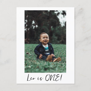 Postal Nombre personalizado Leo mínimo 1er cumpleaños Pri