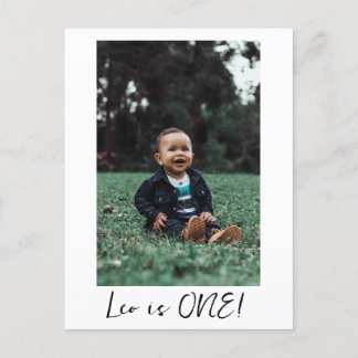 Postal Nombre personalizado Minimal Leo Cumpleaños 1 Prim