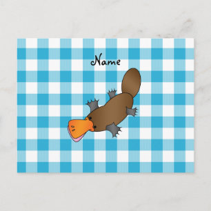 Postal Nombre personalizado platypus fichas azules