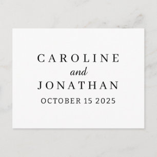 Postal Nombre Personalizado Simple Moderno Elegante Boda 
