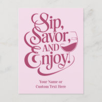 Nombre personalizado / Sip de texto, Savor, Enjoy
