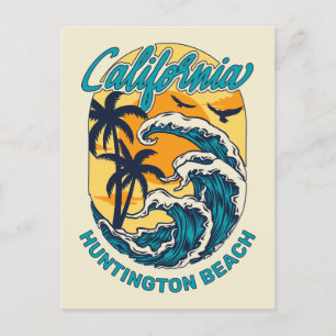 Postal Nombre personalizado / Texto Surfing de California