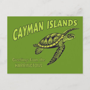 Postal Nombre personalizado Tortuga marina de las Islas C