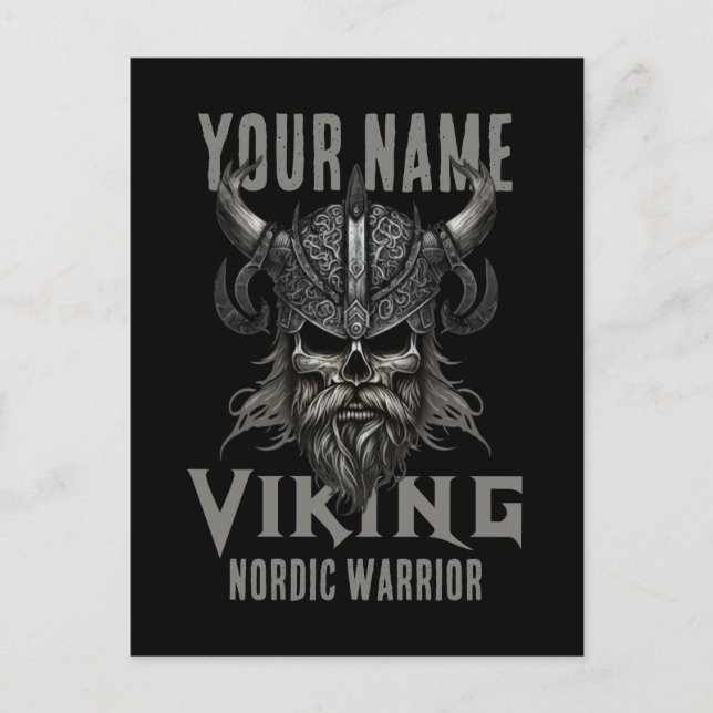 Postal NOMBRE Personalizado Viking Warrior Heritage (Anverso)