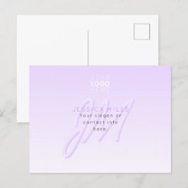Postal Nombre profesional y plantilla de eslogan | Morado