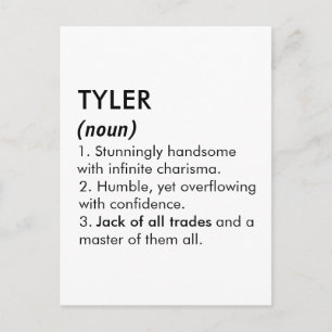 Postal Nombre Tyler, Nombre editable, Nombre personalizad