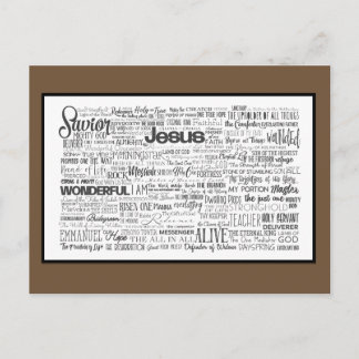 Postal Nombres de Dios Marrón Blanco