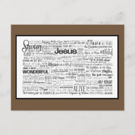 Postal Nombres de Dios Marrón Blanco