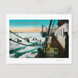 Postal Nome, Alaska Steamer Corwin Descargando flete