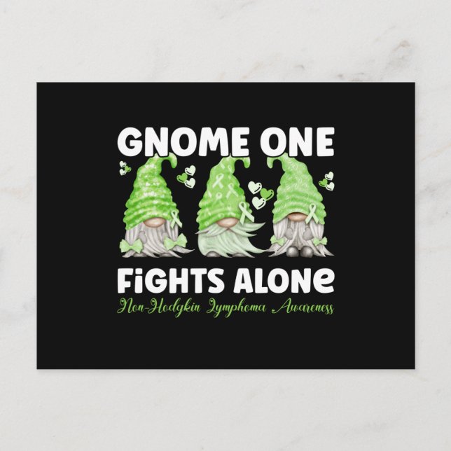Postal Non Hodgkin Lymphoma Cancer Lime Ribbon Gnome (Anverso)