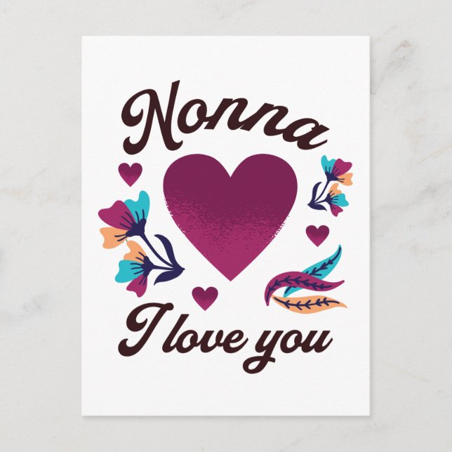 Postal Nonna te amo, abuela te amo (Anverso)