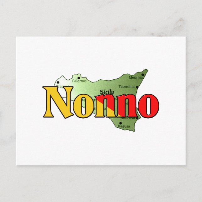 Postal Nonno con Mapa de Sicilia (Anverso)