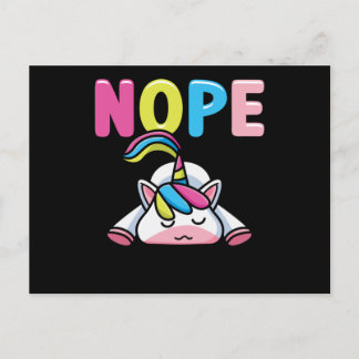 Postal Nope Lazy Unicorn Chicas Cansadas Mujeres Graciosa