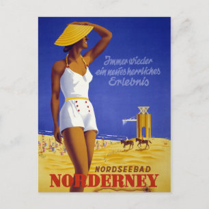 Postal Nordseebad Norderney Alemania Rastreador de póster