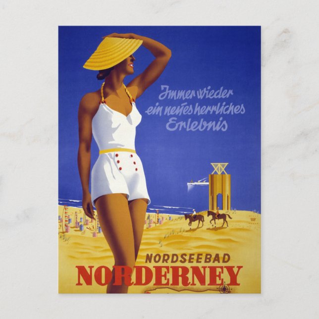 Postal Nordseebad Norderney Alemania Rastreador de póster (Anverso)