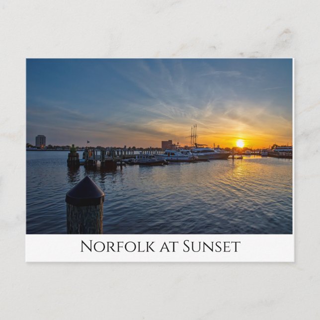 Postal Norfolk al atardecer (Anverso)