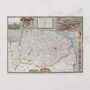 Postal Norfolk, grabado por Jodocuments Hondius