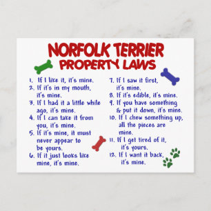 Postal NORFOLK TERRIER (Leyes de propiedad) 2