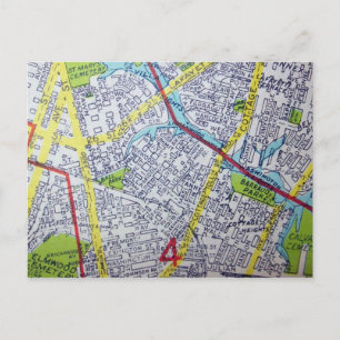 Postal Norfolk, VA Mapa de época