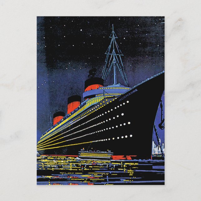 Postal Normandía de noche (Anverso)