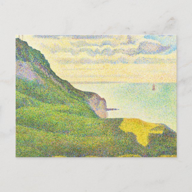 Postal Normandía por Georges Seurat (Anverso)