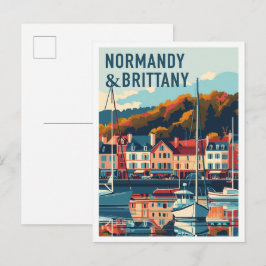 Postal Normandía y Bretaña Francia Arte Viajes Vintage