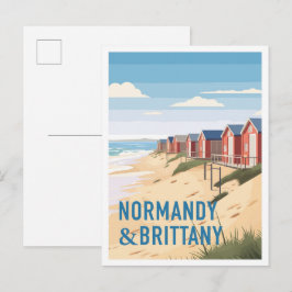 Postal Normandía y Bretaña Francia Arte Vintage Viajes