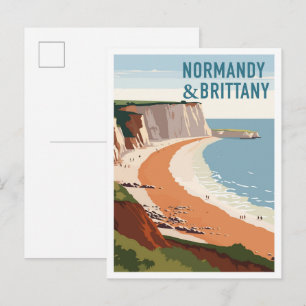Postal Normandía y Bretaña Francia Viajes Antiguos