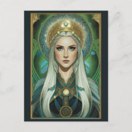 Postal Norse Goddess Sigyn Art Postcard Paint Version
