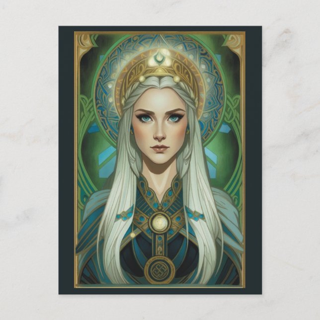 Postal Norse Goddess Sigyn Art Postcard Paint Version (Anverso)