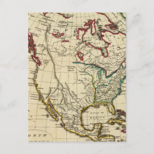 Postal Norteamérica con fronteras delineadas