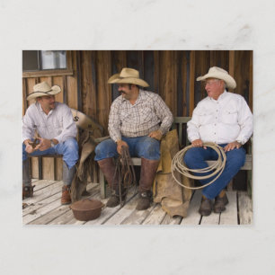 Postal Norteamérica, EE. UU. Vaqueros relajándose y