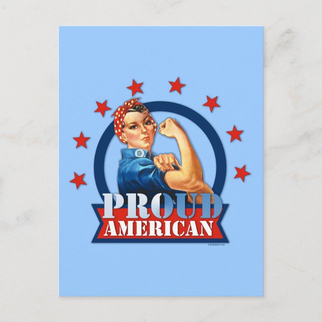Postal norteamericana orgullosa de Rosie Riveter (Anverso)