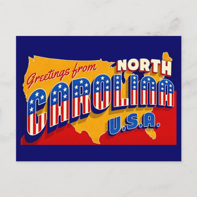 Postal North Carolina Patriotic Greeting Postcard (Anverso)