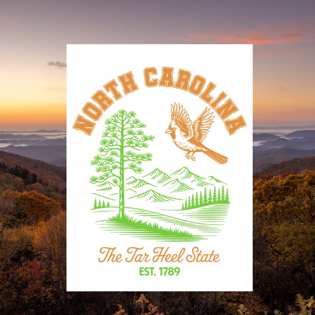 Postal North Carolina The Tar Heel State Est. 1789 Travel (North Carolina)
