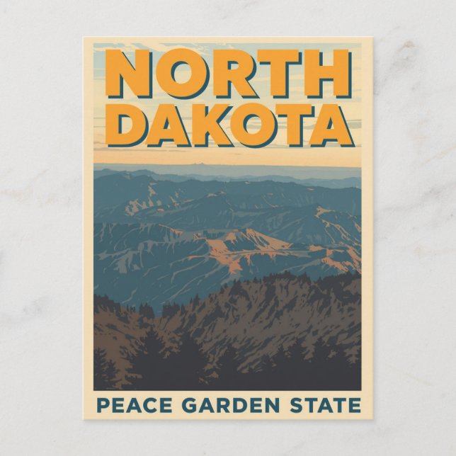 Postal North Dakota Mountain View (Anverso)
