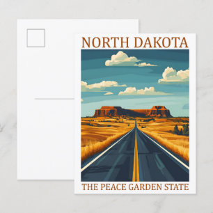 Postal North Dakota Peace Garden State USA Travel