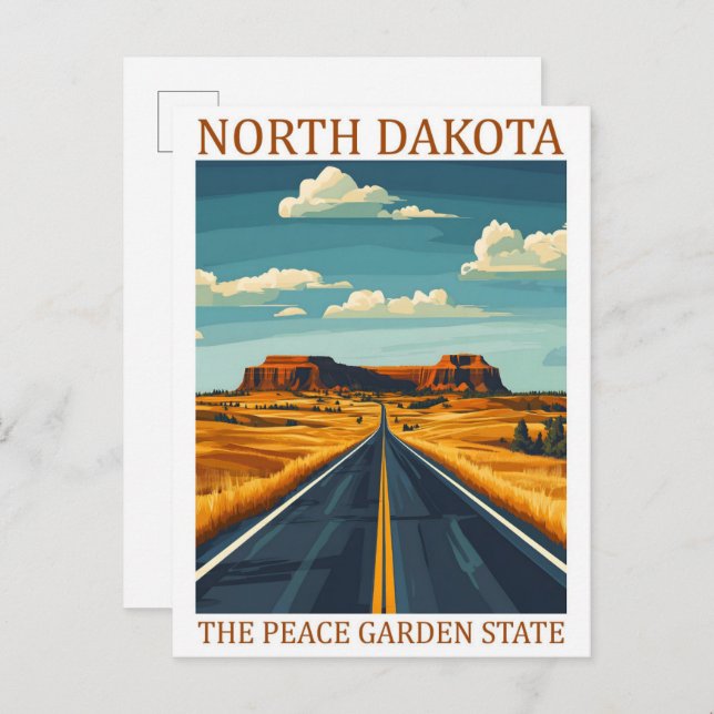 Postal North Dakota Peace Garden State USA Travel (Anverso / Reverso)
