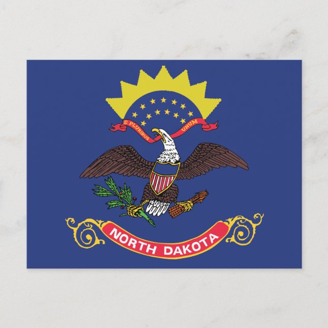 Postal North Dakota State Flag Peace Garden Eagle (Anverso)
