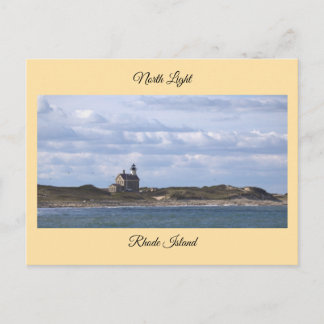 Postal North Light Lighthouse Rhode Island Postcard